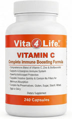 Vita4Life Vitamina C 1000 mg con Zinc y Bioflavonoides - 240 Cápsulas