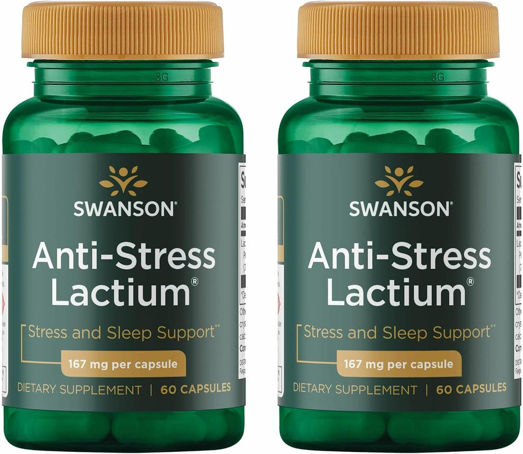 Swanson Women's Anti-Stress Formula (Lactium) - Ayuda a Contrarrestar el Estrés, Promueve la Relajación y el Sueño Reparador - 60 Cápsulas, 167mg