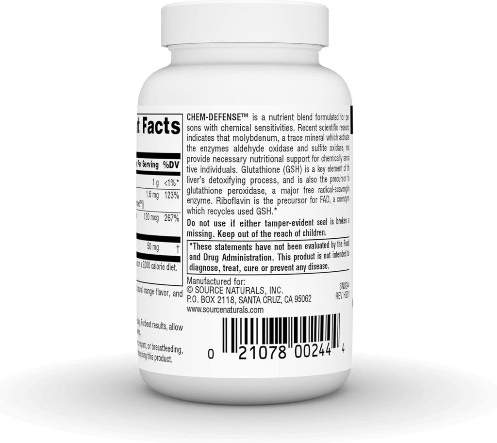Source Naturals Chem-Defense, 45 comprimidos masticables de naranja