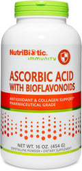 NutriBiotic - Ácido Ascórbico con Bioflavonoides en Polvo, 454 g | 2000 mg de Vitamina C con Complejo de Bioflavonoides de Limón | Vegano, Sin Gluten y Sin OGM