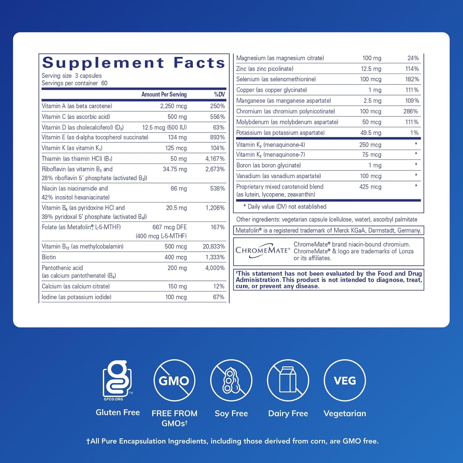 Pure Encapsulations Nutrient 950 with Vitamin K - 180 Capsules