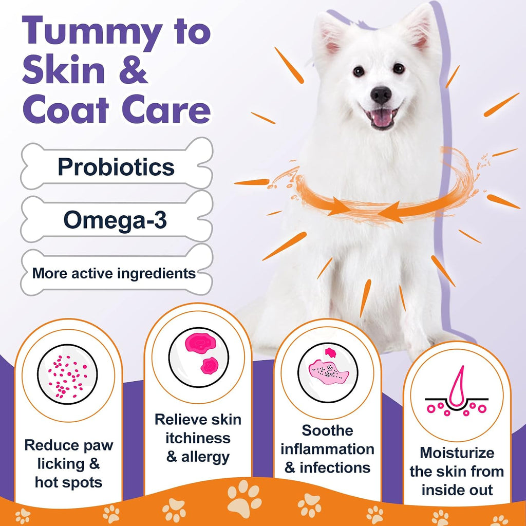 Probióticos para Perros Liofilizados con Enzimas Digestivas y Omega-3, 120 Bocados