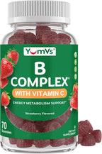 Gomitas de Complejo B con Vitamina C – Delicioso sabor, 1 al día, Apoyo Energético y Nervioso para Adultos – Vegano, Kosher, No-GMO – con B12, B6, Niacina y Ácido Fólico – 70 unidades