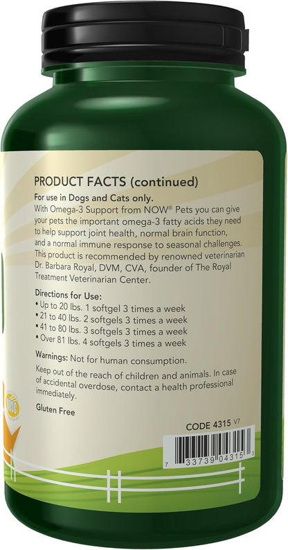 NOW Pet Health, Omega 3 para Perros y Gatos, – Función cerebral: El DHA es un componente clave del cerebro. Un – Image 2