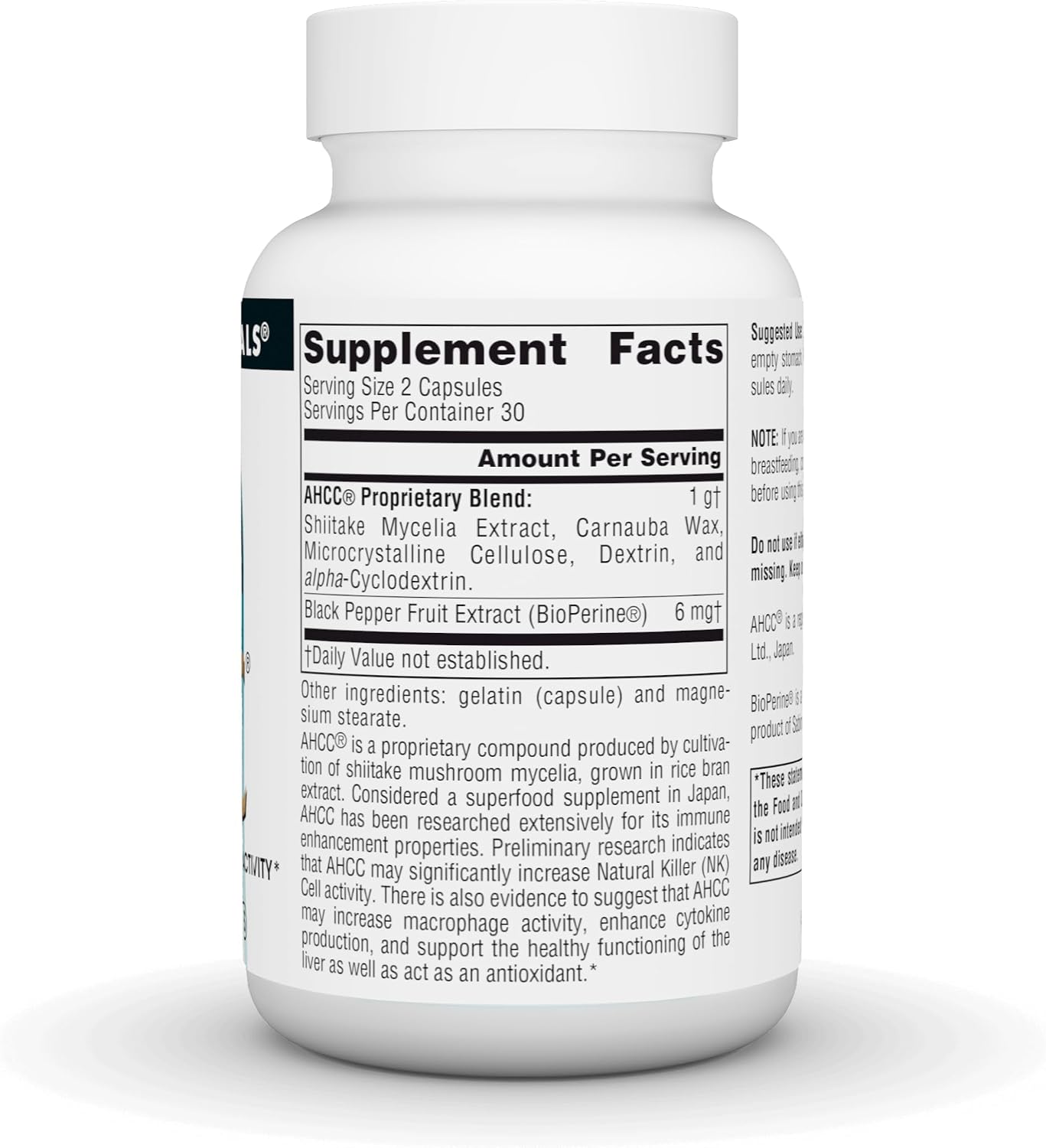 Source Naturals AHCC con Bioperine – 500 mg – 60 Cápsulas