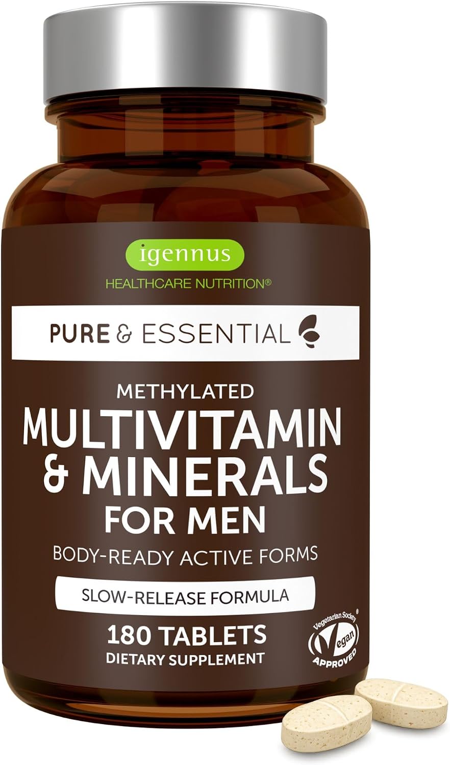 Igennus Multivitamínico Metilado para Hombres con 22 Activos, 180 Comprimidos