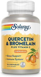 SOLARAY Quercetin con Bromelina y Vitamina C Comprimidos Masticables - 90 Comprimidos