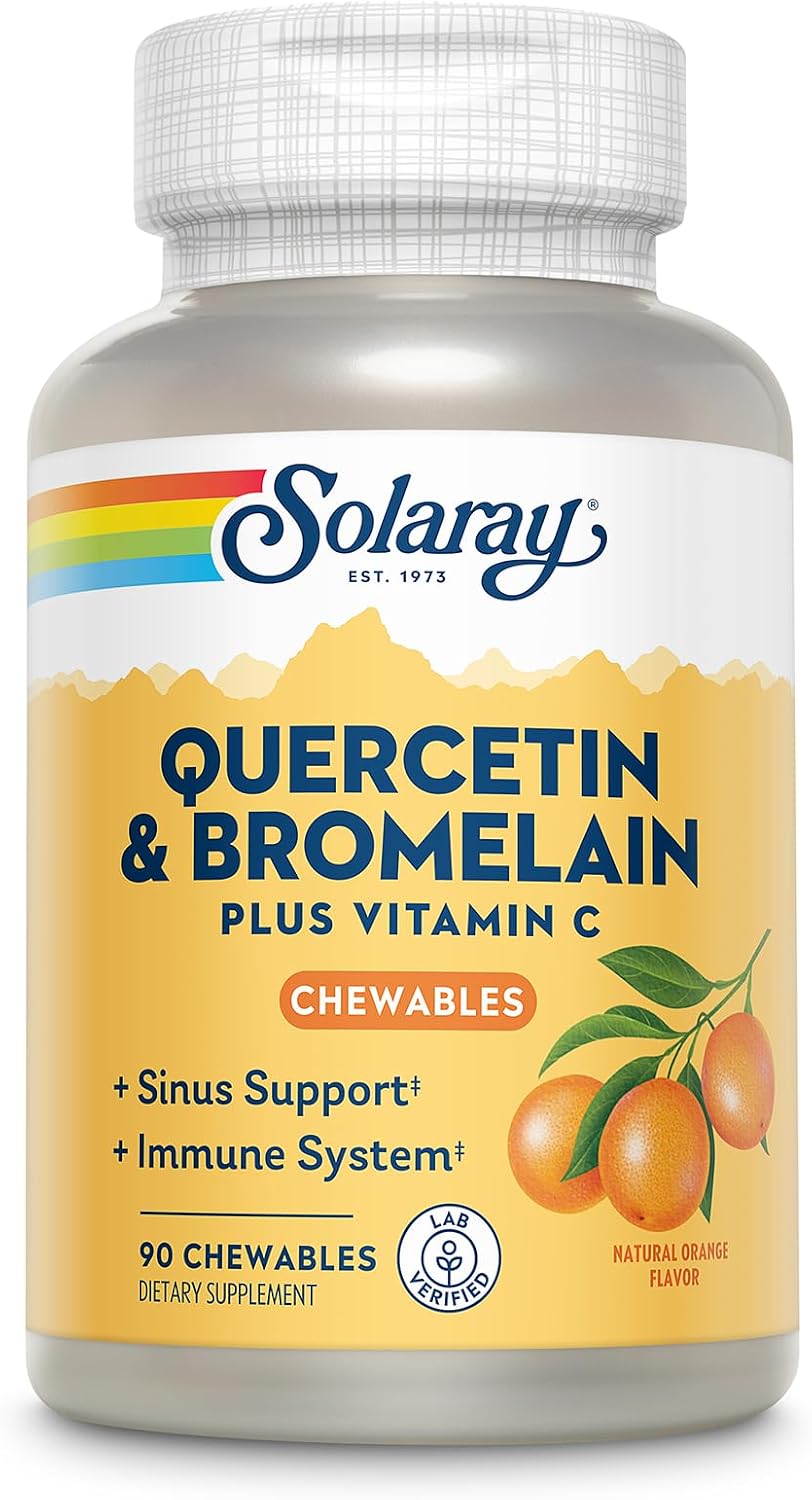 SOLARAY Quercetin con Bromelina y Vitamina C Comprimidos Masticables - 90 Comprimidos