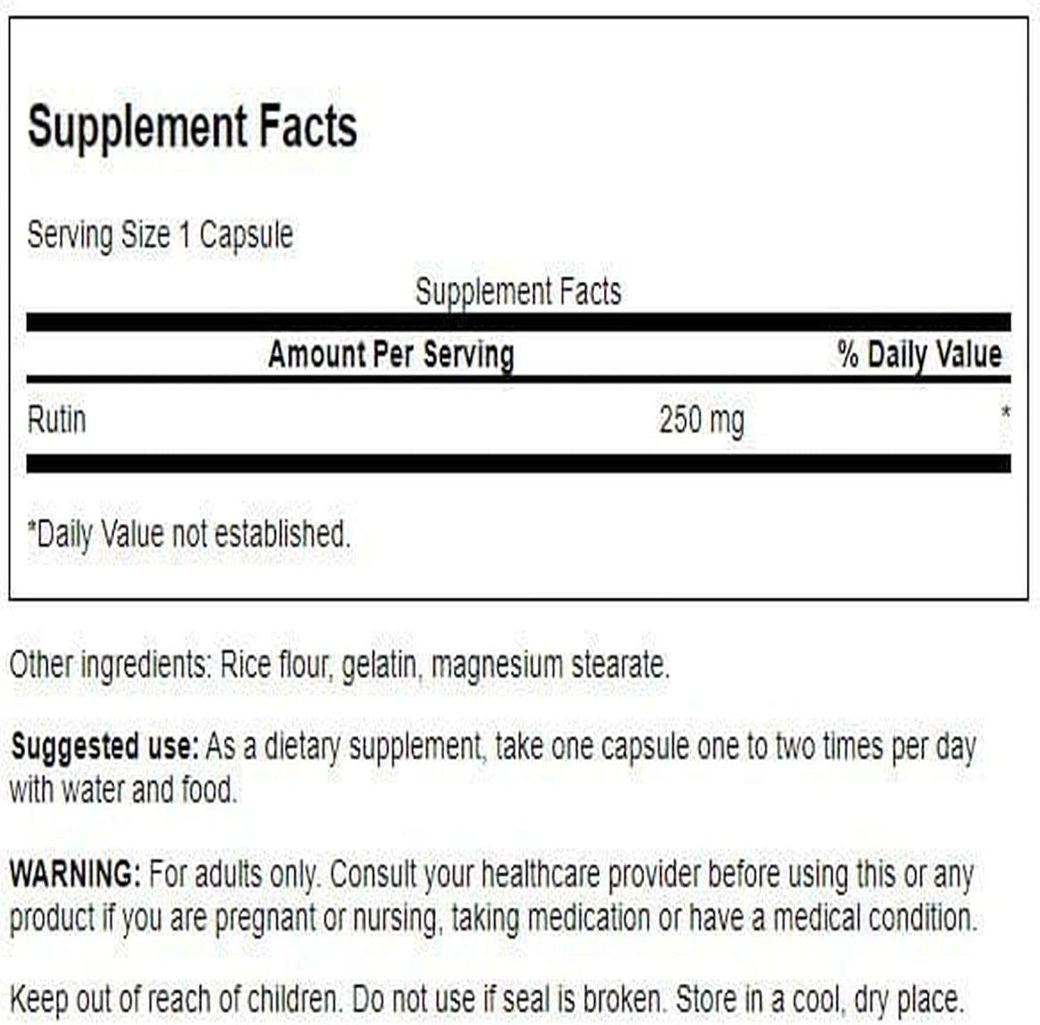 Swanson Rutina 250 mg 250 Cápsulas