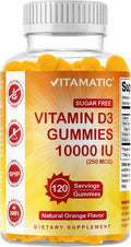 Vitamatic Vitamina D3 10000 IU Gomitas Sin Azúcar - 120 Unidades