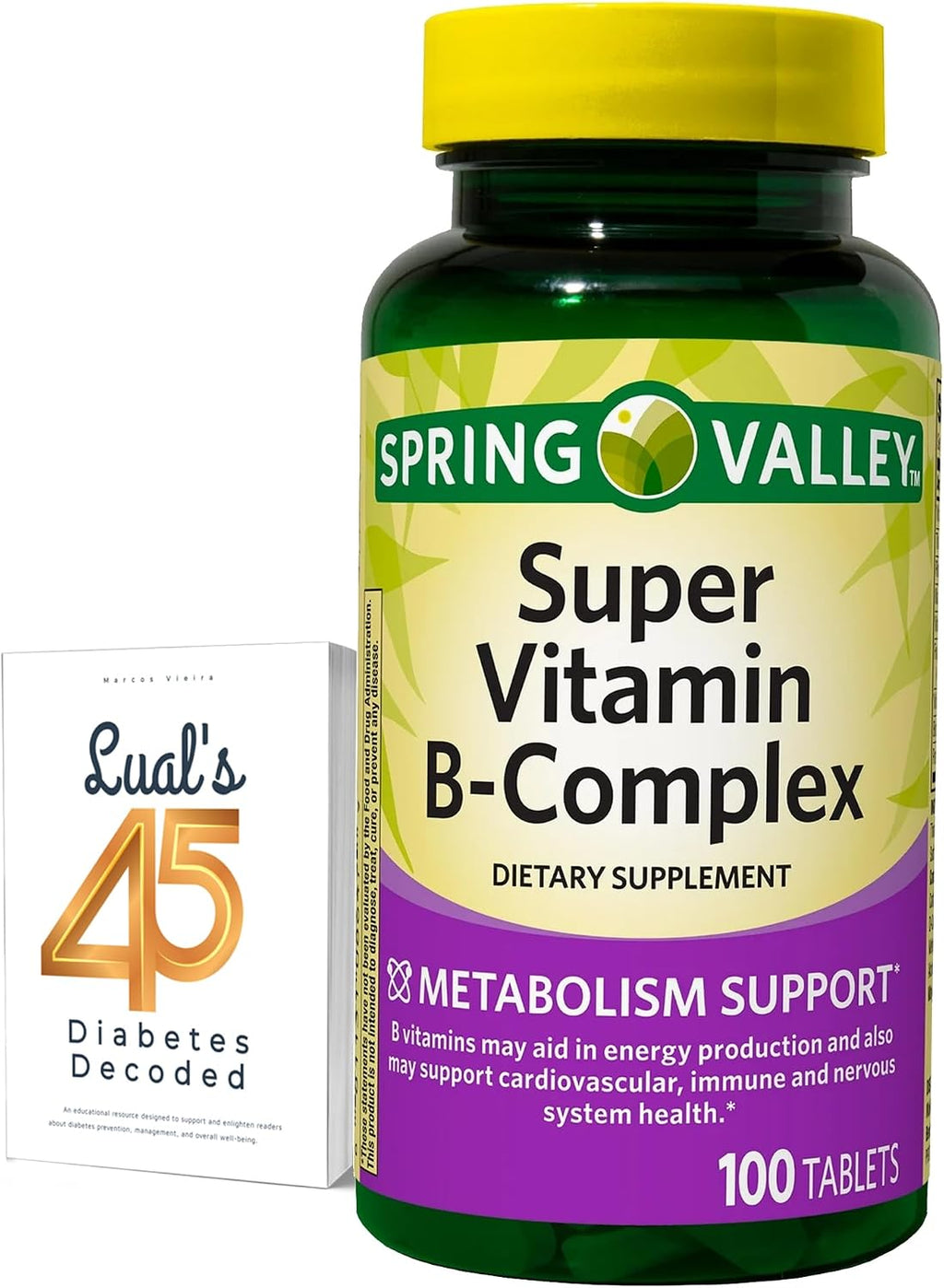Spring Valley Super B Complex 100 Comprimidos + Guía Digital Lual's Diabetes Decoded