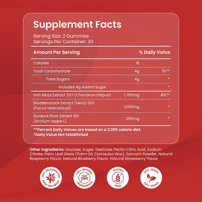 Irish Sea Moss Gummies - 60 Gominolas – Burdock Root (Arctium lappa): raíz utilizada en la herbolaria por sus – Image 3