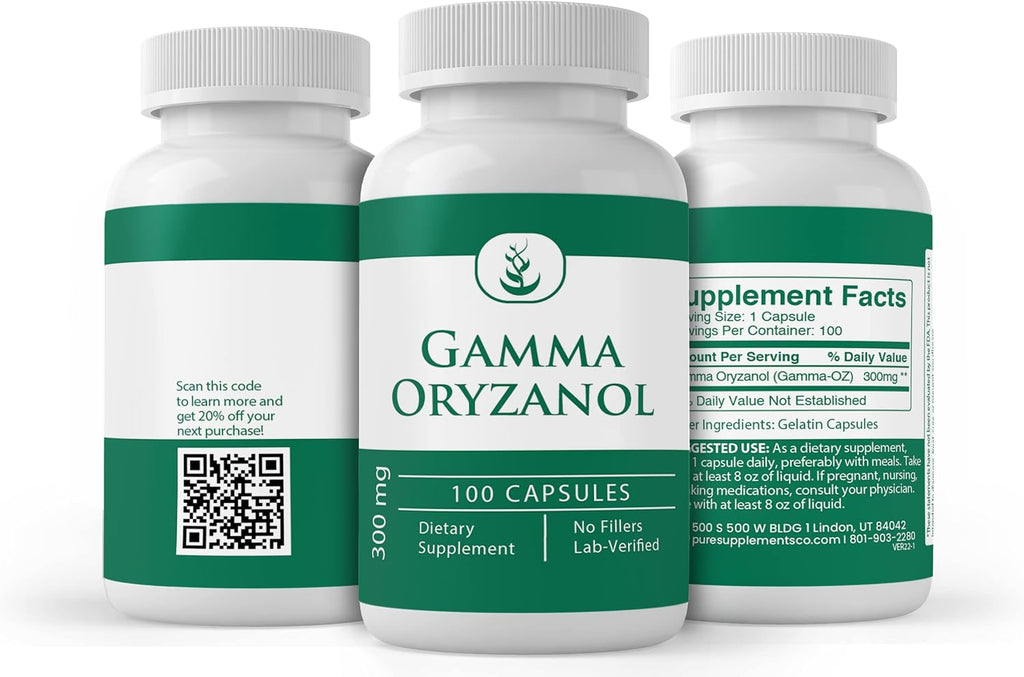 PURE ORIGINAL INGREDIENTS Gamma Oryzanol (100 Cápsulas) – Puro y Sin Aditivos