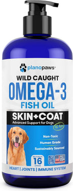 Plano Paws Aceite de Pescado Omega 3 para Perros - Suplemento Líquido de EPA y DHA