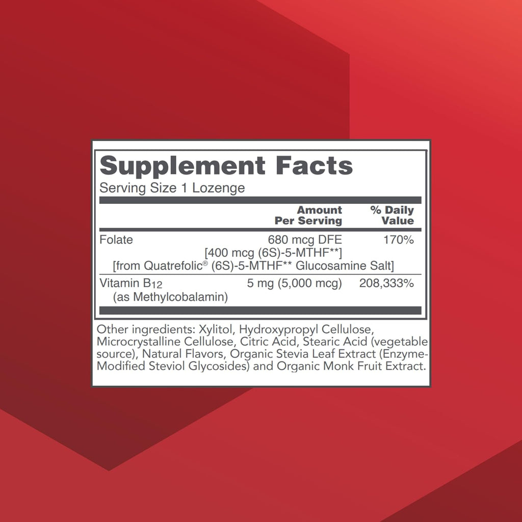 PROTOCOL FOR LIFE BALANCE Metil B12 5000mcg - Vitamina B12 para el Metabolismo de la Homocisteína - Apoya la Salud Cerebral y el Sistema Nervioso - Kosher, Halal y Vegano - 60 Pastillas