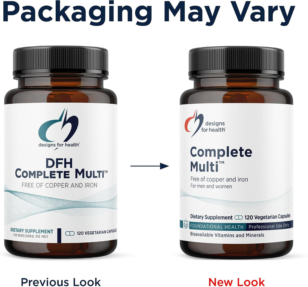 Designs for Health DFH Complete Multi - Complete Multivitamin with Chelated Minerals, Vitamin D, and Folate - 120 Capsules