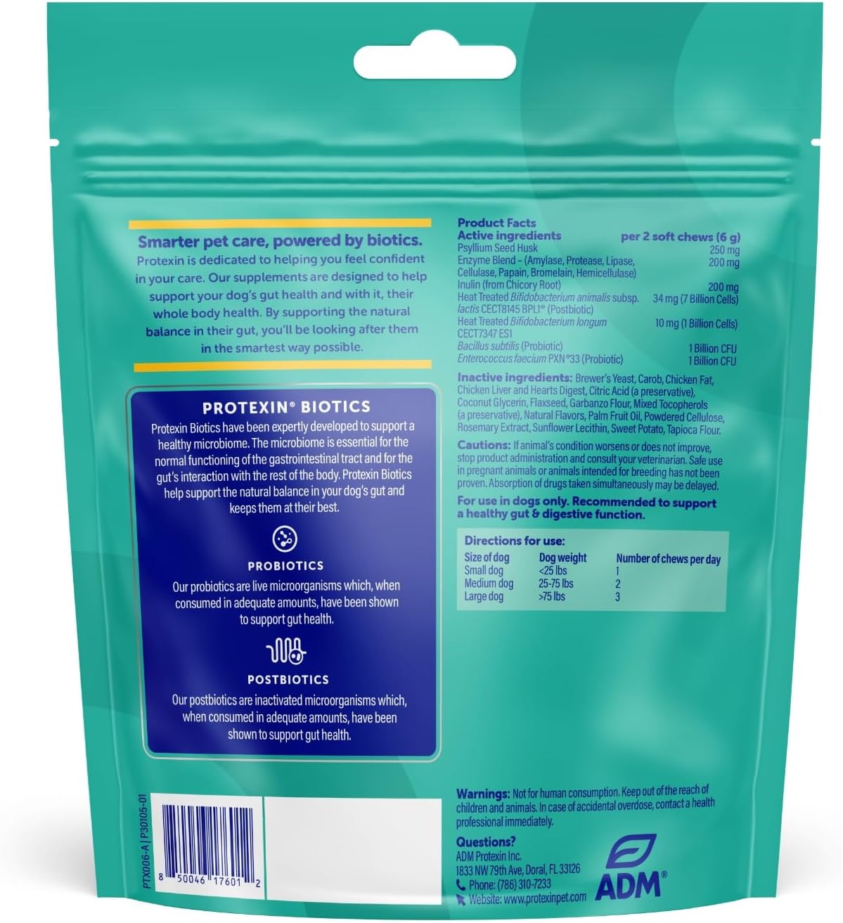 Protexin Daily Care Gut+ Digestive - 60 Masticables sabor pollo y algarroba