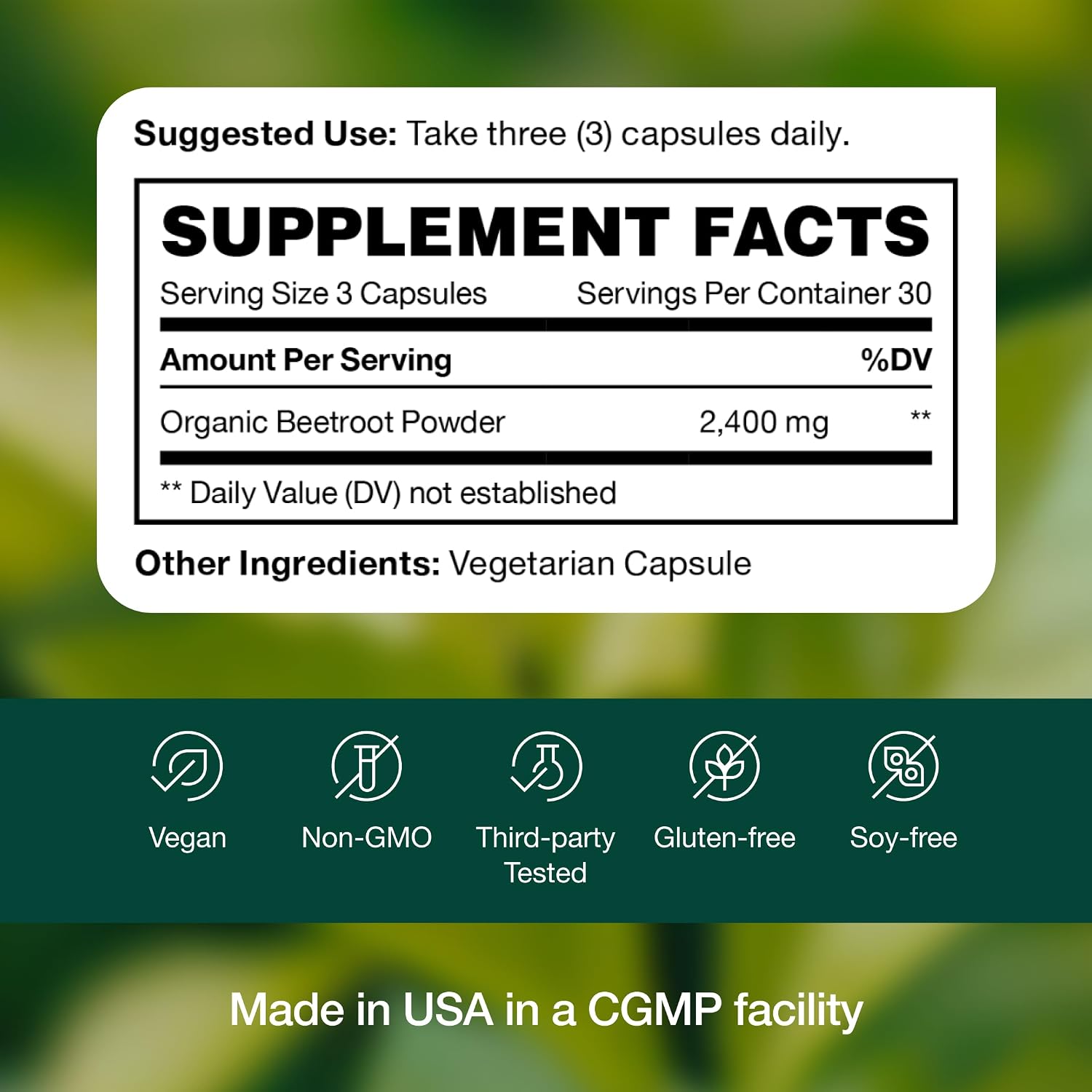 Fresh Nutrition Cápsulas de Remolacha Orgánica - 2400mg por Dosis - 90 Cápsulas