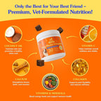 Dr Jay's Romps Multivitamínico para Perros - Colágeno Tipo II - Articulaciones, Piel y Pelo - 30 Chews Blandos