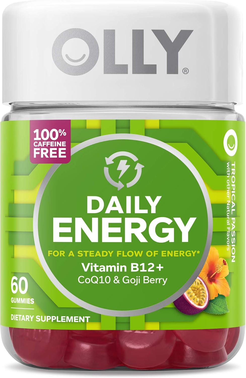 OLLY Daily Energy Gummies - Multivitamínico con B12, CoQ10 y Goji - 720 Gominolas (Pack de 12)