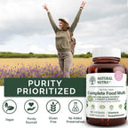 Natural Nutra Multivitamínico Completo de Alimentos Integrales para Mujeres y Hombres, 60 Cápsulas