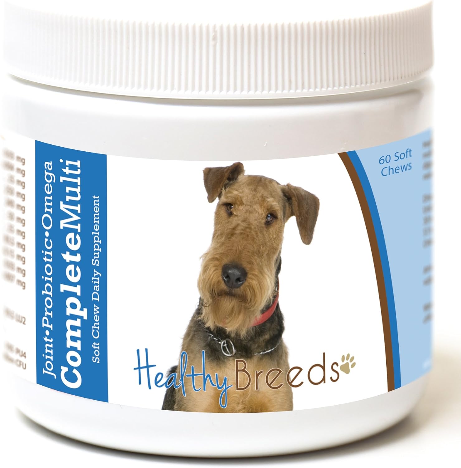 Healthy Breeds Multivitamínico Todo en Uno para Airedale Terrier - Completo con Probióticos, Glucosamina, Condroitina y Omega - 60 Snacks Blandos