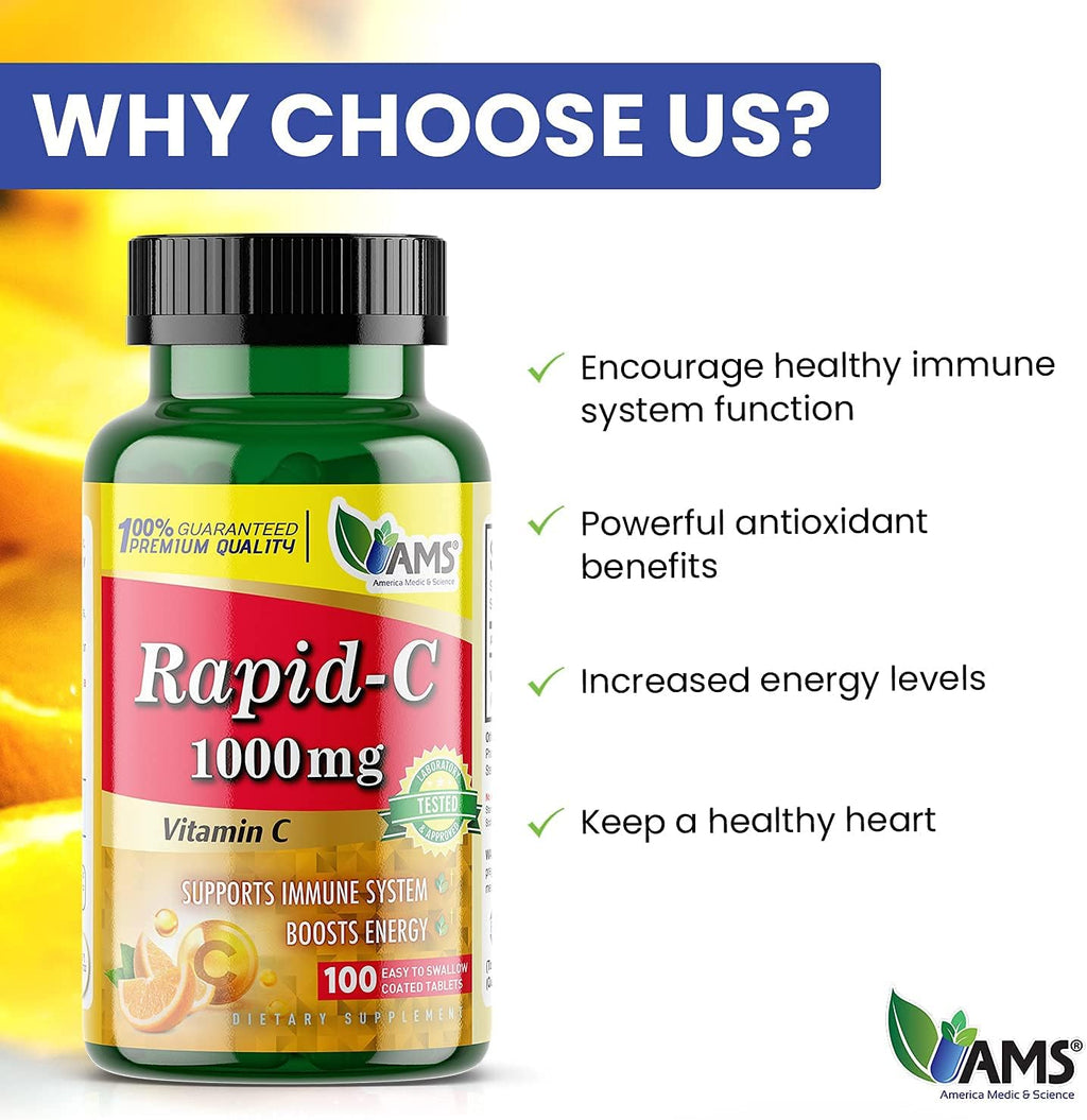 America Medic & Science Rapid-C 1000 mg Vitamina C (5 x 100 Comprimidos)