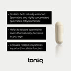 Toniiq 22mg Ultra Concentrated Spermidine Supplement - Espermidina 22mg - 60 Cápsulas Vegetarianas