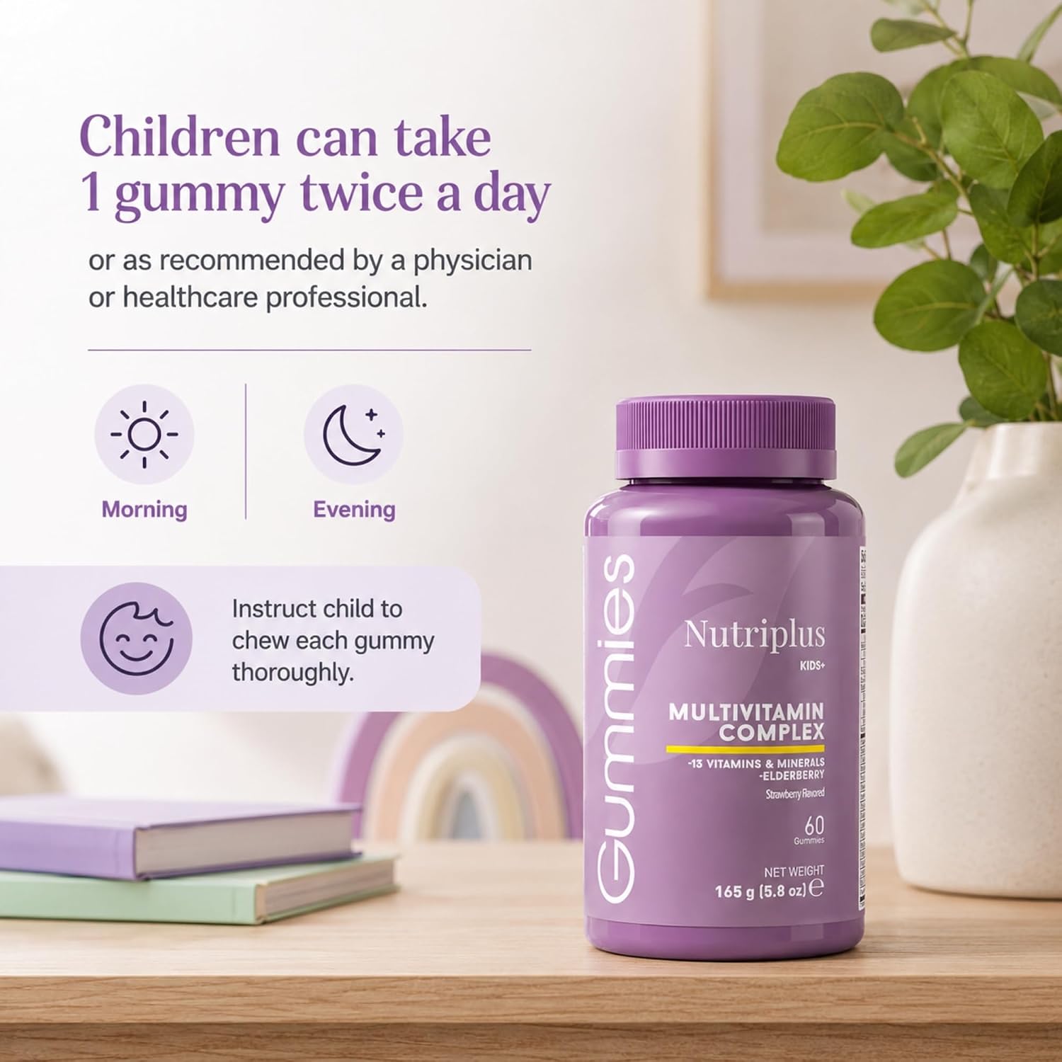 FARMASi Nutriplus Kids Gummies, Sabor Fresa, 60 Gominolas