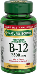 Nature's Bounty Vitamina B12 2500mcg, 120 Comprimidos Sublinguales