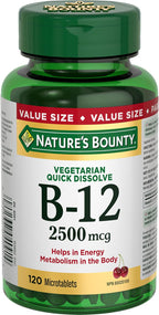 Nature's Bounty Vitamina B12 2500mcg, 120 Comprimidos Sublinguales