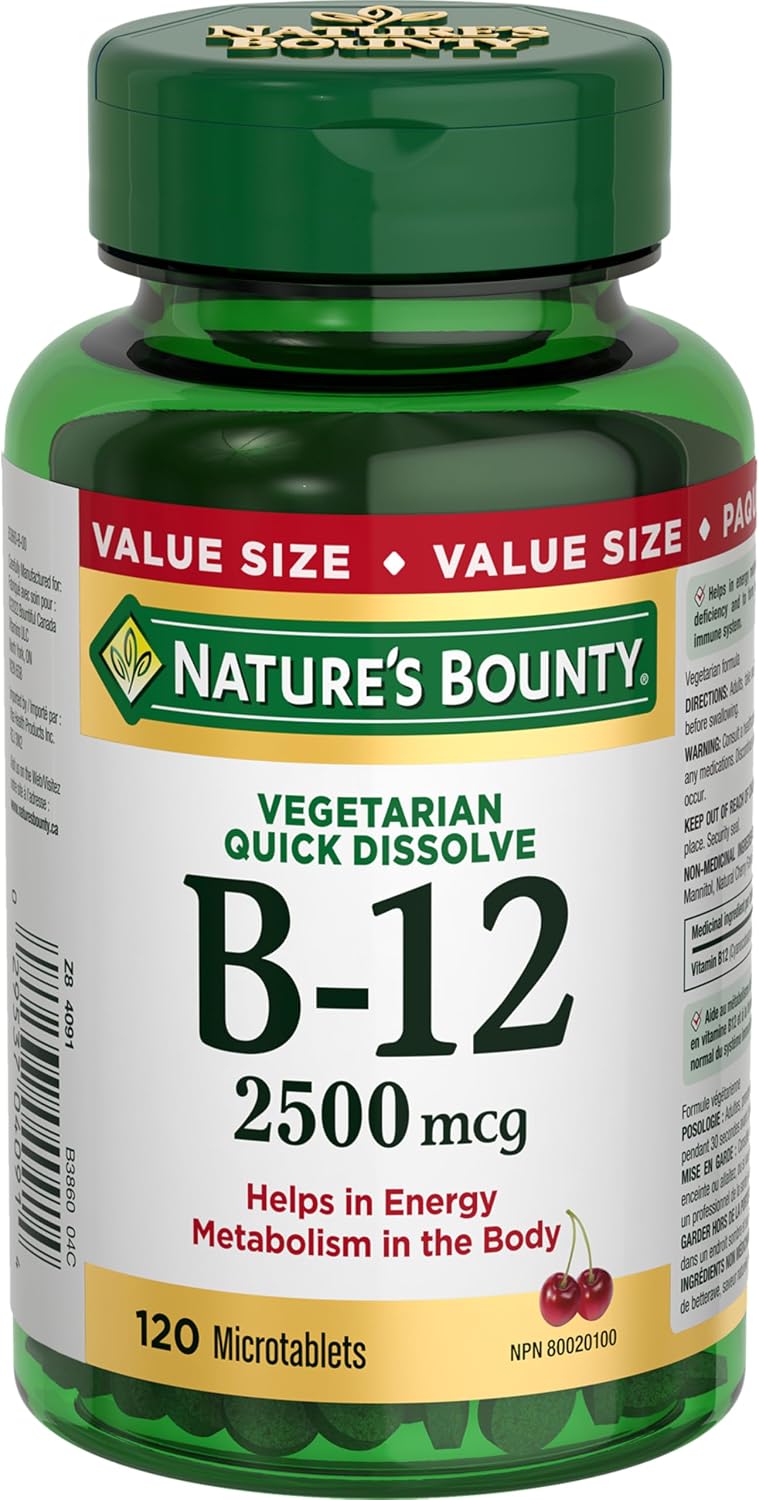 Nature's Bounty Vitamina B12 2500mcg, 120 Comprimidos Sublinguales