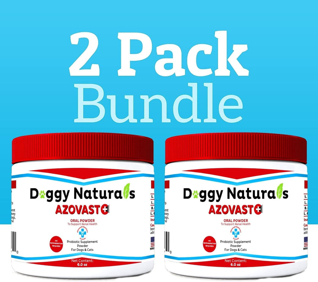 Azovast Plus Suplemento Renal para Perros y Gatos, Polvo Oral (340 g) - 240 Dosis (2 Frascos) - Apoya la Función Renal