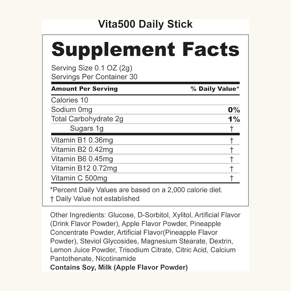 KWANGDONG Vita500 Multivitamin Powder Daily Stick - Vitamina C 500mg y Complejo B (30 Sobres)