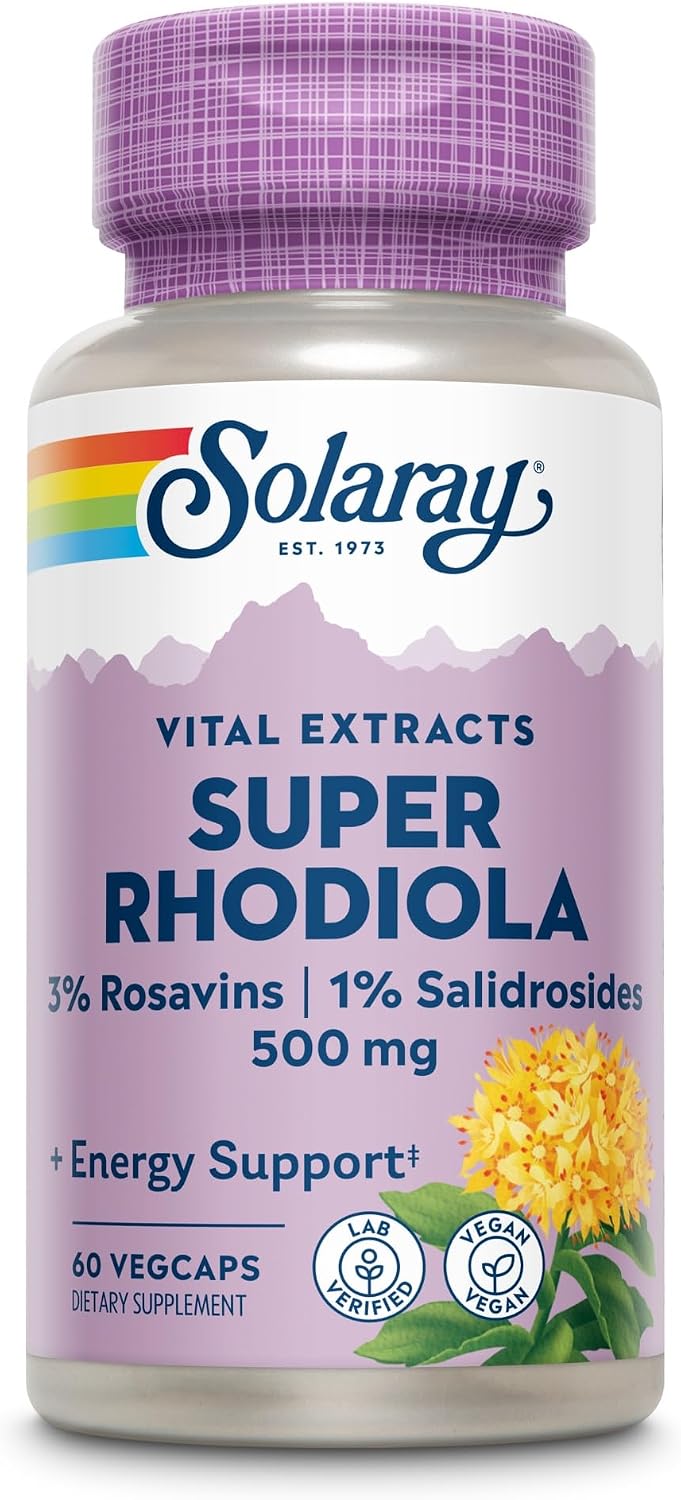 Solaray Super Rhodiola Root Extract 500 mg - 60 Cápsulas Vegetales