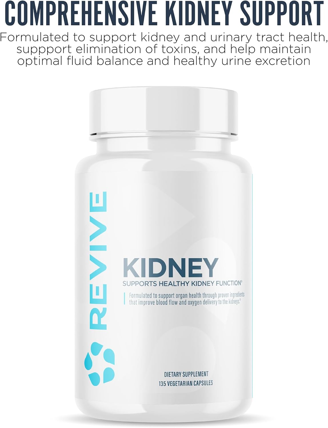 Revive MD Kidney Support – Complemento para la Función Renal (135 Cápsulas Vegetales)