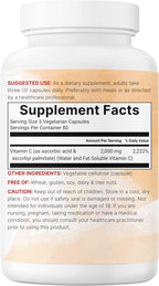 Pure Vitamin C 2,000 mg | 240 Cápsulas Veganas | Micro Ingredients