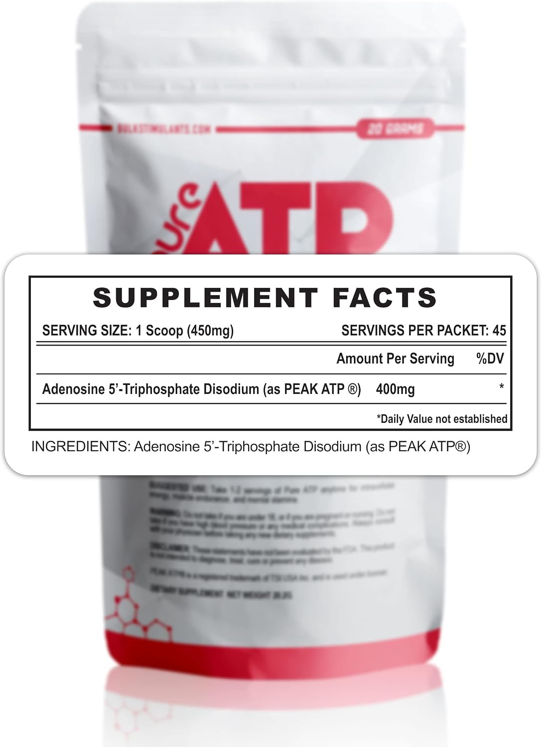 BulkStimulants Pure ATP Adenosine Triphosphate Powder (20 g)