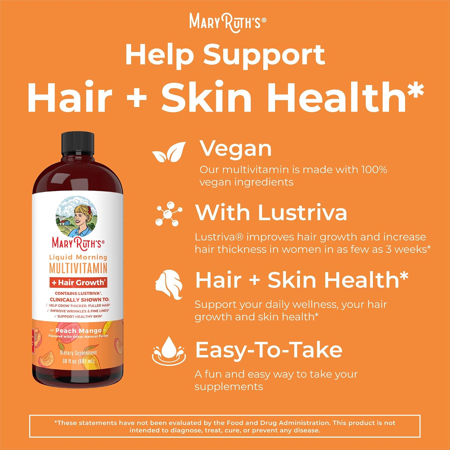 MaryRuth's Multivitamínico Multimineral para Mujeres con Lustriva® y Cromo Picolinato 1000mcg – 3 Botellas de 887 ml