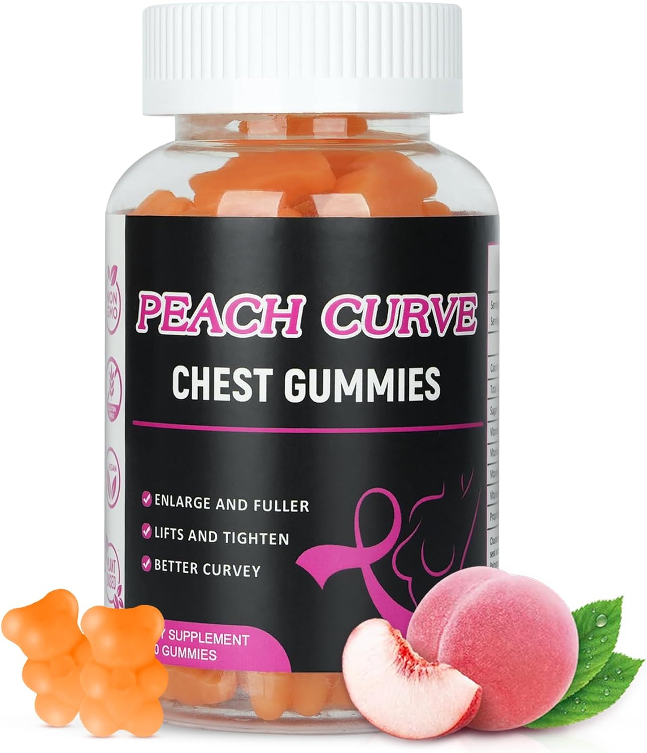 Aromlife Chest Gummies - 60 Gominolas con sabor a melocotón y forma de osito