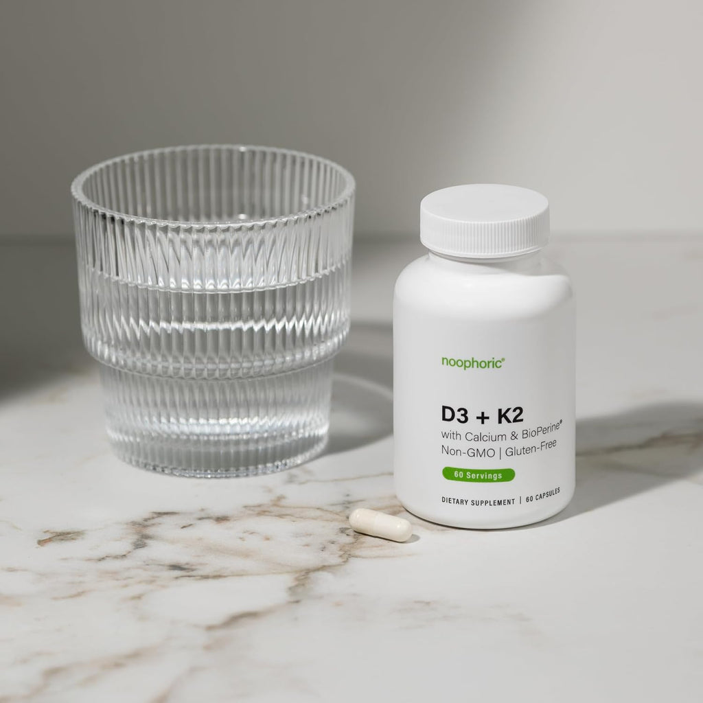 Noophoric Vitamina D3 K2 5000 UI con K2 MK7 y Calcio - 60 Cápsulas