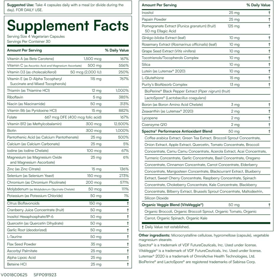 Purity Products Perfect Multi Super Greens - 120 comprimidos