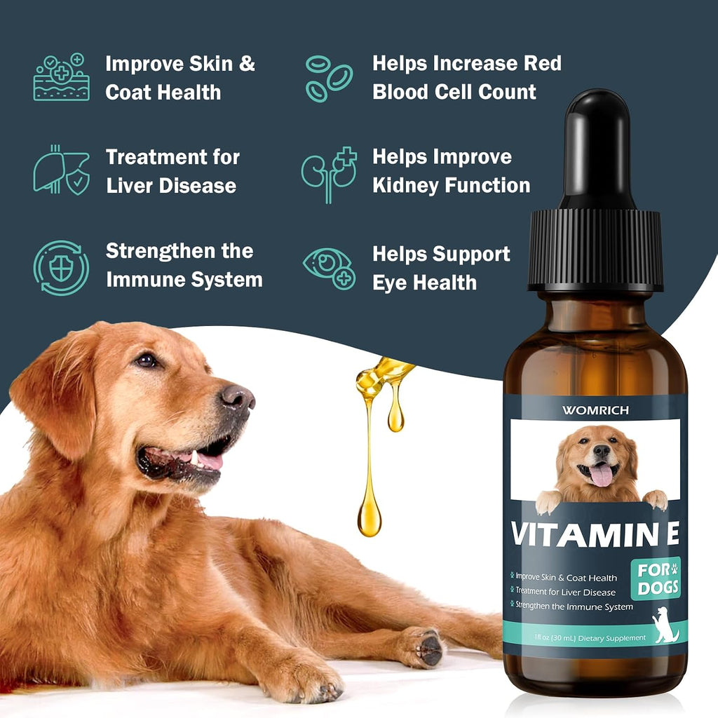 Aceite de Vitamina E para Perros - 30 ml - Apoyo para Piel, Pelaje e Inmunidad