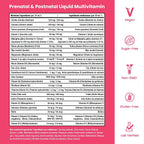 Mother's Promise Multivitamínico Prenatal y Postnatal Líquido Sin Azúcar con Folato, Colina y Frutas Orgánicas – Vegano