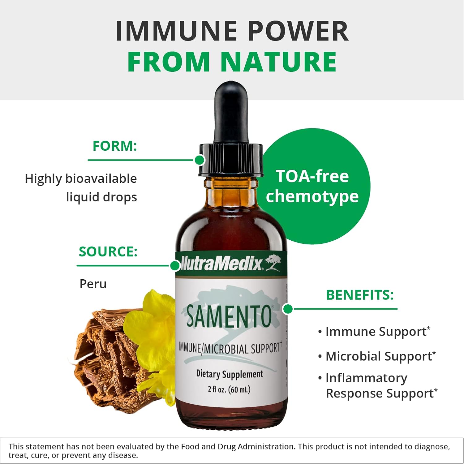 NutraMedix Samento Tintura de Uña de Gato - 60 ml