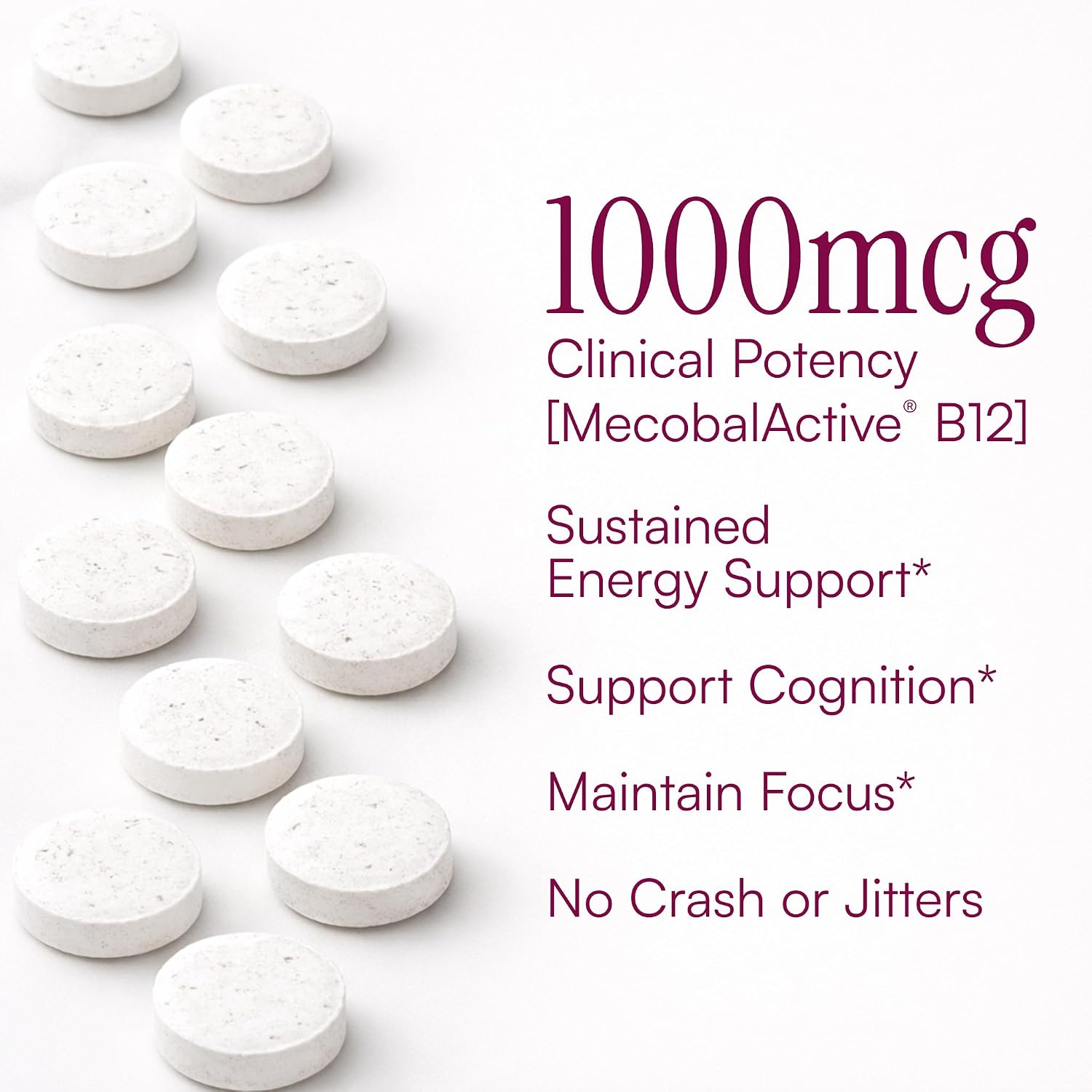 B-12 Energy Berry Lemonade Melt - Methylcobalamin, B6, D3, Folic Acid & Biotin - 30 Orally Dissolving Tablets
