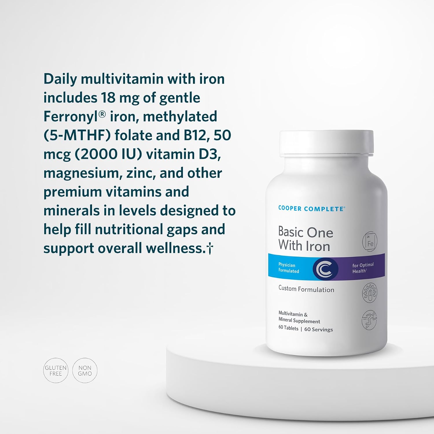 Cooper Complete Basic One Multivitamínico con Hierro - 60 Comprimidos (Pack de 2)