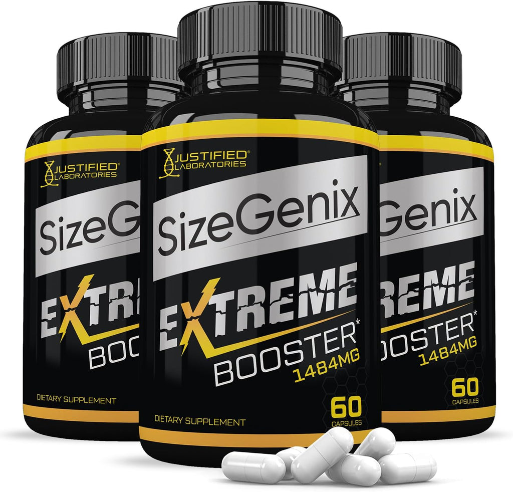 Justified Laboratories (Pack de 3) Sizegenix Complemento para la Salud Masculina 1484mg 180 Cápsulas