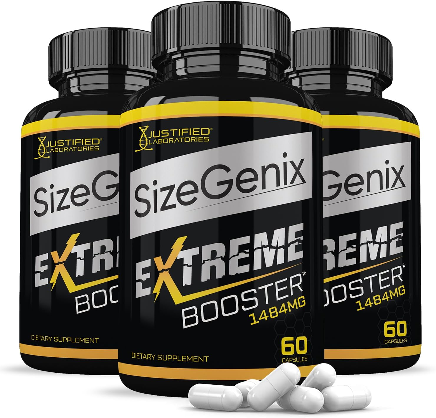 Justified Laboratories (Pack de 3) Sizegenix Complemento para la Salud Masculina 1484mg 180 Cápsulas