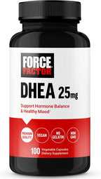 Force Factor DHEA 25mg - Apoyo Hormonal, Vegano, No-GMO, 100 Cápsulas